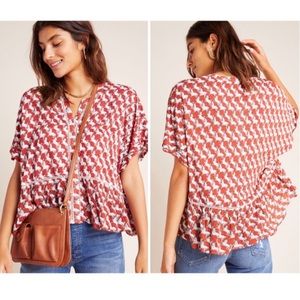 Anthropologie Josie Dolman-Sleeved Blouse Tunic Top